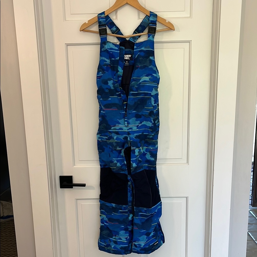 Lands’ End kids cold buster Blue Camo Snow Bib Overalls - never worn